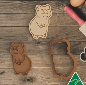 Quokka Cookie Cutter  set with Embosser 8 CM, Australian Cookie Cutters