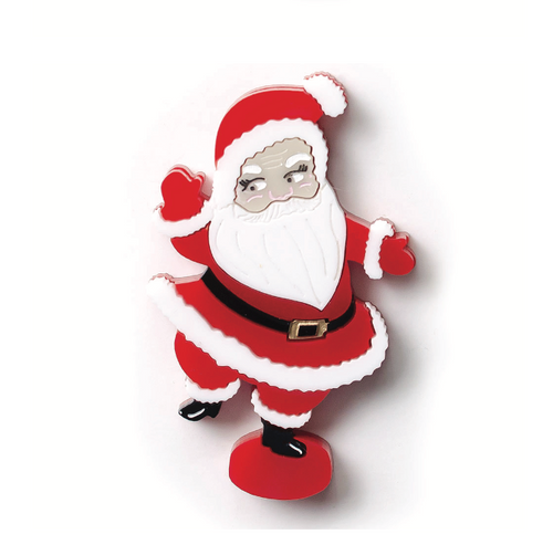 Retro Dancing Santa  Brooch By Martini Slippers Due 11th nov