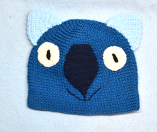 Load image into Gallery viewer, Child Beanie, Wombat hat 100% wool 5 - 10 yrs    Royal black sky