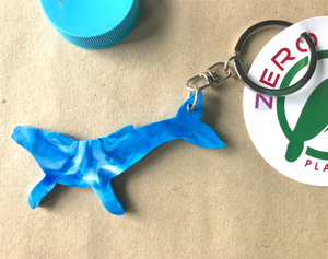 Dolphin Key Ring Sky Blue Made from Drink bottle lids in Australia