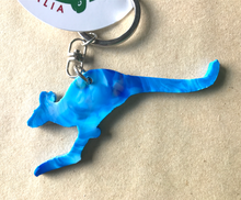 Load image into Gallery viewer, Kangaroo Key Ring  Sky Blue Made from Drink bottle lids in Australia