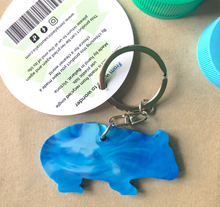 Load image into Gallery viewer, A Wombat  Key Ring Sky Blue  Made from Drink bottle lids in Australia