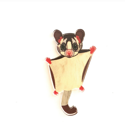 Sugar Glider Pin  Made in Australia from recycled Acrylic, Smyle Designs