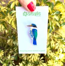 Load image into Gallery viewer, Kingfisher &quot;Sacared&#39; Pin made  in Australia from recycled Acrylic,  by Smyle Designs