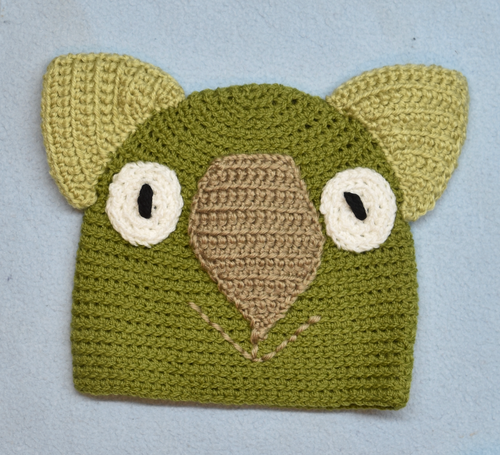 C 2 - 6. Wombat Beanie, hat  100% Wool Child 2 - 6 yrs   Sage, coffee lime