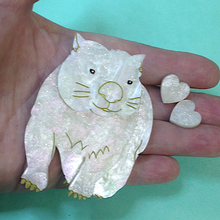 Load image into Gallery viewer, Bubule Wombat white   Brooch by Daisy Jean Floral