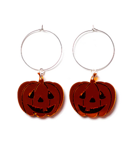 Pumpkin Hoop Earrings - Mirror   By Martini Slippers