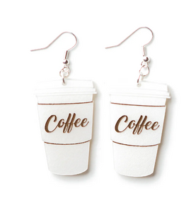 Coffee Cup Earrings    By Martini Slippers