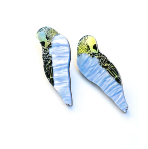 Boris the Budgie - Blue and Silver - Studs  By  Luna Deesign