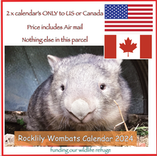 Load image into Gallery viewer, 2  x 2024 Rocklily wombats Calendar&#39;s ONLY.   INCLUDES POSTAGE TO:  US, Canada
