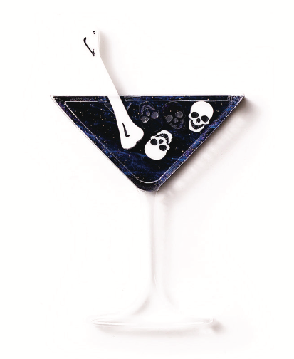 Dark Spirits Cocktail Brooch  By Martini Slippers
