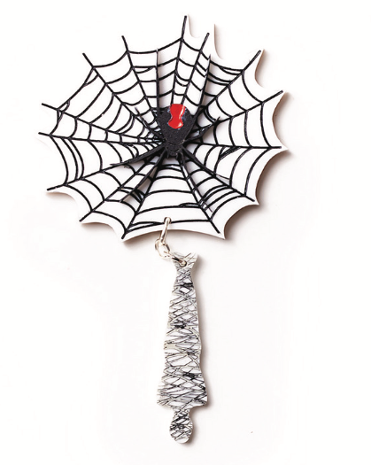 Caught in a Web Brooch  By Martini Slippers
