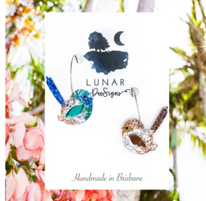 Fairy Wren, Superb  Sid & Sally MISMATCHED - Hoops,  Lunar Deesigns