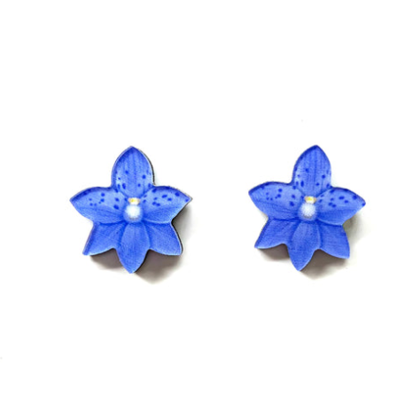 Spotted Sun Orchid Studs  Made in Australia from recycled Acrylic, Smyle Designs
