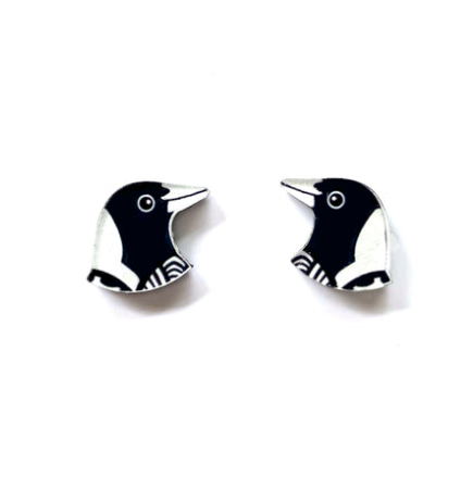 Magpie Studs  Made in Australia from recycled Acrylic, Smyle Designs