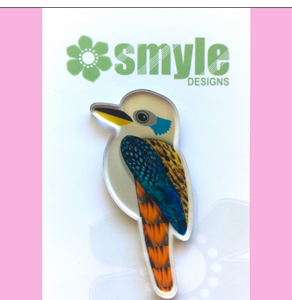 Kookaburra Pin by Smyle Made in Australia from recycled Acrylic
