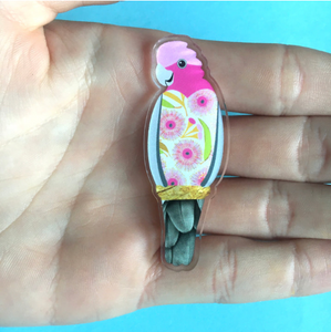 Galah Pin  Made in Australia from recycled Acrylic, Smyle Designs