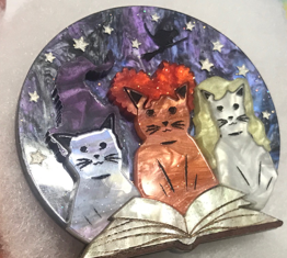 Magical Cats Brooch - 2023 edition  by Wednesday Jones Second on grey cat see images