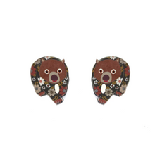 Load image into Gallery viewer, Pete Wombat Studs  By Smyle Made in Australia from recycled acrylic