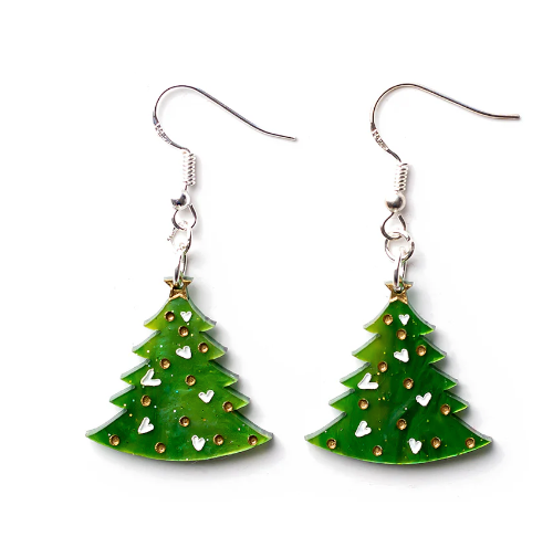 Christmas tree Earrings By Martini Slippers.