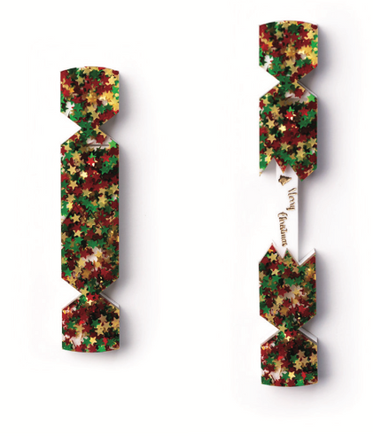 Christmas Crackers Brooch - STARS  Brooch  By Martini Slippers INTERACTIVE BROOCH