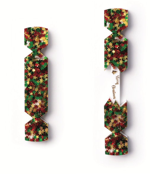 Christmas Crackers Brooch - STARS  Brooch  By Martini Slippers INTERACTIVE BROOCH