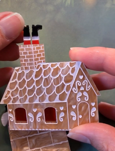 Christmas Gingerbread House Brooch  By Martini Slippers INTERACTIVE BROOCH