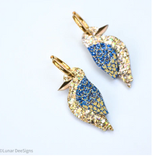 Load image into Gallery viewer, Kurt the (Blue Winged) Kookaburra - Gold Sparkle - Hoops  By  LunaR Deesigns