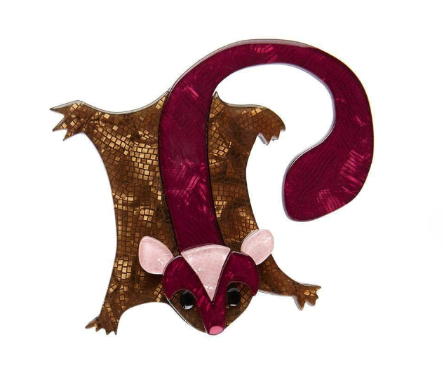 Saba Sweet Sugar Glider Maroon   Brooch Erstwilder 2018 limit 1 per customer