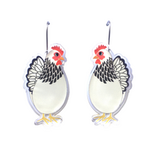 Load image into Gallery viewer, Chicken White Earrings  Made in Australia from recycled Acrylic, Smyle Designs