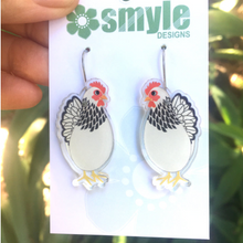 Load image into Gallery viewer, Chicken White Earrings by Smyle Made in Australia from recycled Acrylic