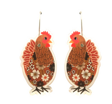 Load image into Gallery viewer, Chicken Brown Earrings Made in Australia from recycled Acrylic, Smyle Designs