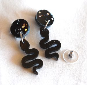Black Snake fun affordable  dangles  Limited stock By Rocklilywombats