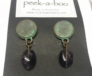 Amber Bead antique Green Pewter BY  Peek-a-Boo