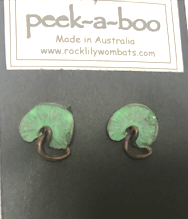 Water lily Earrings  Pewter Antiqued green BY  Peek-a-Boo