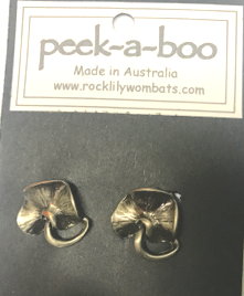 Water lily Earrings  Pewter Antique Silver BY  Peek-a-Boo CLIP BACKS