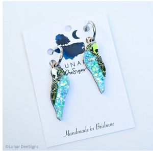 Budgie, Baby Boris  HOOPS,  Baby Blue Glitter  By Lunar Deesigns