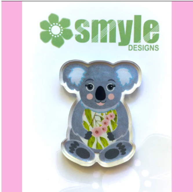 Koala  Brooch  Made in Australia from recycled Acrylic, Smyle Designs