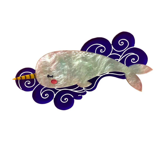 Nancy the narwhale Brooch by Daisy Jean Floral