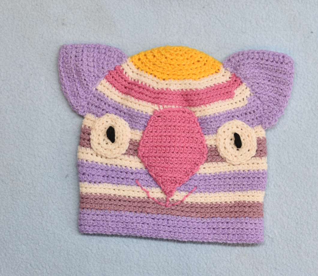 B. Wombat Beanie, hat   100% wool Baby 6 - 12mths:  Lilac, Pink, Rose, cream, gold