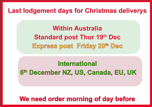 AA. Lodgement dates, orders must be in 9am morning of day before.