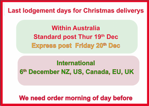 AA. Lodgement dates, orders must be in 9am morning of day before.