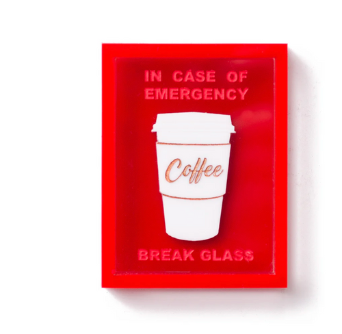 Emergency Coffee Box Brooch  By Martini Slippers
