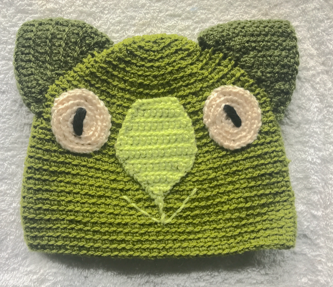C 2- 6. Wombat Beanie, hat  100% wool Child 2 - 6 yrs : Sage mint forest