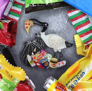 Bin Chicken brooch  By Gory Dorky / Puddle and Squeak Includes postage in Aust