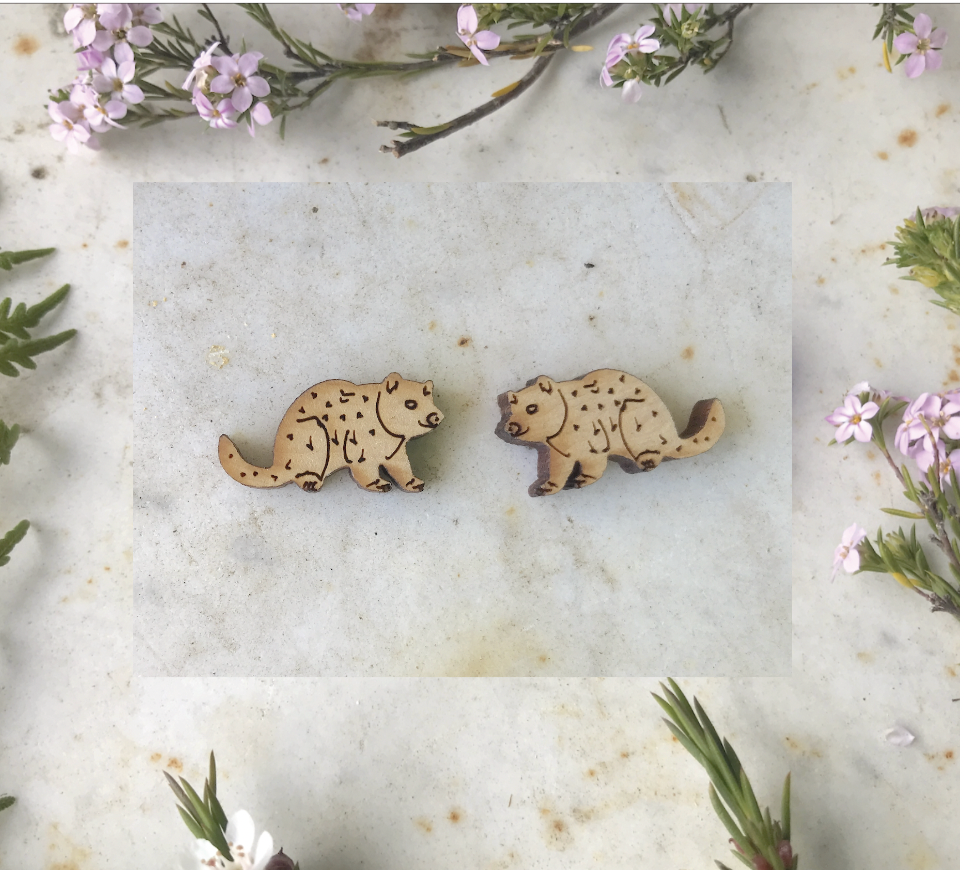 Quoll spotted Huon pine Wood  17 mm studs By Dianna