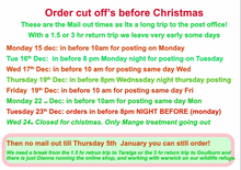 Load image into Gallery viewer, Australia Post 2025 advised dates for orders for CHRISTMAS DELIVERY see our order cut off times  below