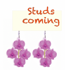 Cooktown Orchid STUDS made  in Australia from recycled Acrylic,  by Smyle Designs COMING late october