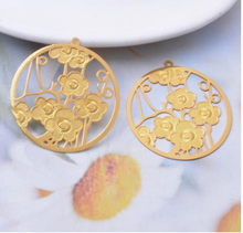 Load image into Gallery viewer, Cherry Blossom  Gold plated stainless steel hypo allergenic  Hoops By Dianna