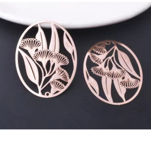 Gum Blossom  Rose Gold with RG plated stainless steel hypo allergenic  Hoops or Hooks By Dianna Due 7th November